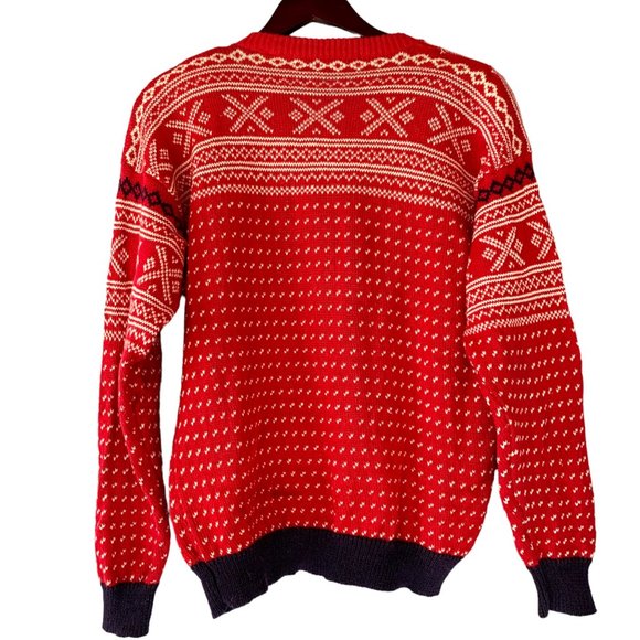 Vintage 80s Birch Brothers Fair Isle Cardigan L Eagles Eye Nordic Sweater Preppy - Picture 2 of 9
